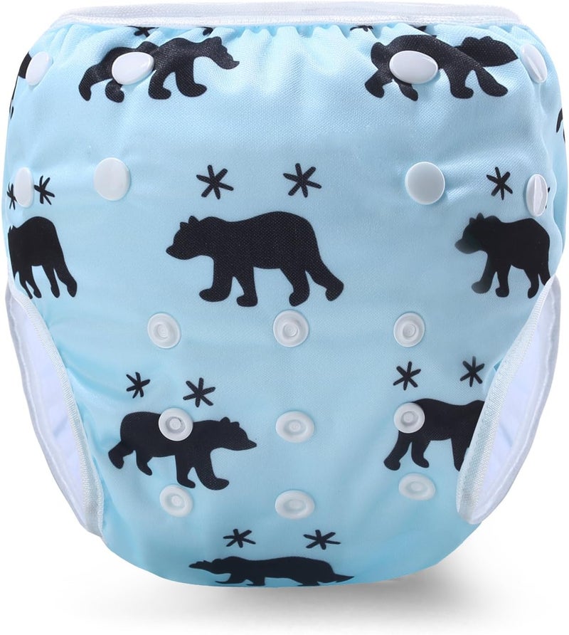 storeofbaby Reusable Swim Diapers Covers Waterproof Swimming Pants for 8-36lbs Unisex Baby Pack of 2 - Image 3